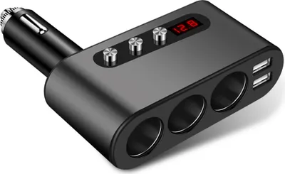 Imagen del producto de Adaptador de corriente metálico para encendedor de cigarrillos de coche, con divisor de toma