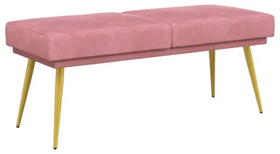 Image de Banc à double couche Rose 120 x 45 x 46 cm Velours