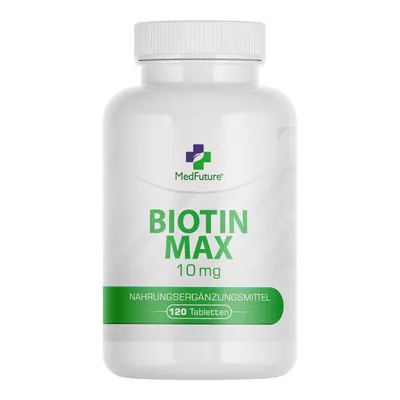 Produktbild von BiotinMAX (Vitamin B7) 10 mg – Gesundes Haar, Haut und Nägel – 120 Tabletten