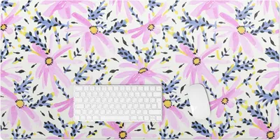 Produktbild von Florales Pastellmuster – Schreibtischunterlage – Rutschfeste Tischunterlage – Schreibtischmatte für Büro & Zuhause – Schreibunterlage – Mauspad – Tischmatte – 100 x 50 cm
