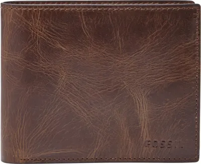 Produktbild von FOSSIL Leder Geldbörse Derrick RFID Large Coin Pocket Bifold Dark Brown braun