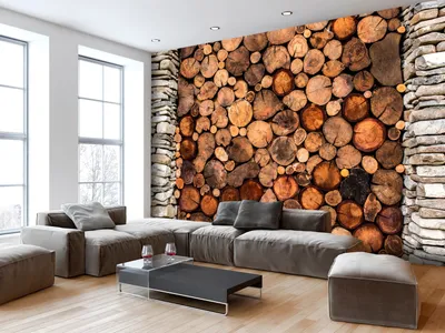 Produktbild von Vlies Fototapete Holz 400x280 cm Tapeten Wandtapete XXL Steine braun f-B-0140-a-a