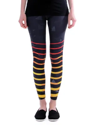 Produktbild von cosey - bedruckte bunte Leggins High Waist - Einheitsgröße - - Design Workout Dreieck