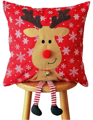 Produktbild von Kissen-Bezug Elch Weihnachten bunt 40x40 cm