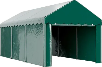 Image de Outsunny Carport tente de garage 3 x 6 m abri voiture extérieur tente de stockage avec 2 portes enroulables, toile en PE 200 g, carport résistant aux UV et étanche, pour voiture, camion, bateau, vert