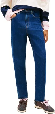 Productafbeelding van Tommy Jeans dames jeans, model Mom Tapered Fit, blauw (donkere denim), maat 25W/30L