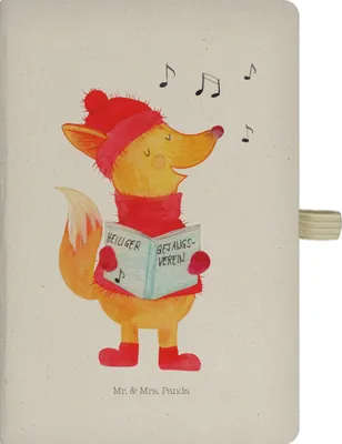 Produktbild von Mr. & Mrs. Panda Journal Fuchs Sänger - Transparent - Geschenk, Winter, Weihnachten, Tagebuch, Reisetagebuch, Kladde, Heiligabend, Adressbuch, notizbuch, Weihnachtslieder