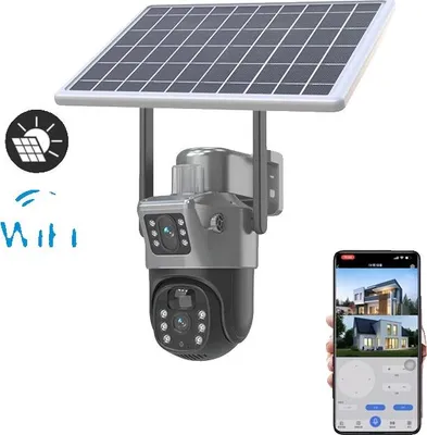 Obrázek produktu pro Solární kamera, 4MP s dvojitým objektivem, pokročilé noční vidění, pouze kamera WIFI