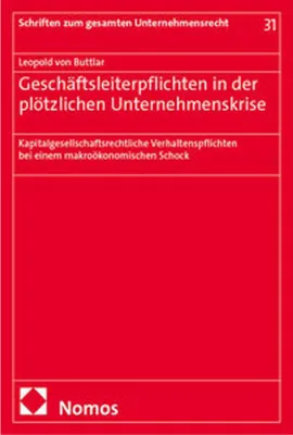 Obrázok produktu pre Geschäftsleiterpflichten in der plötzlichen Unternehmenskrise