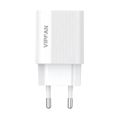 Obrázek produktu pro Nástěnná nabíječka VFAN E01, 1x USB, 2,4A (bílá)