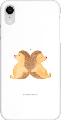 Produktbild von Mr. & Mrs. Panda Iphone XR Handyhülle Igel händchenhaltend - Weiß - Geschenk, Love, glücklich, Premium Kunststoff, Liebesbeweis, Freundin, Verknallt, Handy Case