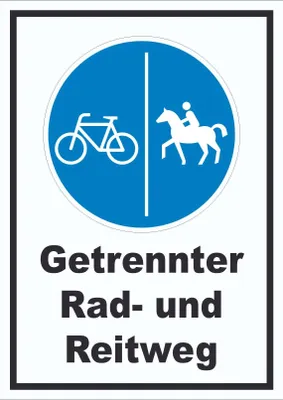 Produktbild von Schild Getrennter Rad- und Reitweg A1 (594x841mm)
