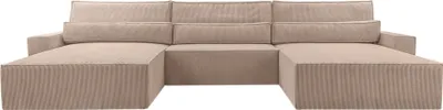 Produktbild von MOEBLO Wohnlandschaft DENVER U – Eckcouch aus Cordstoff Ecksofa U-Form Cord Sofa Couch Polsterecke U-Sofa mit Bettkasten und Schlaffunktion (BxHxT): 410x85x200 cmDenver U - Poso 02 Dunkelbeige