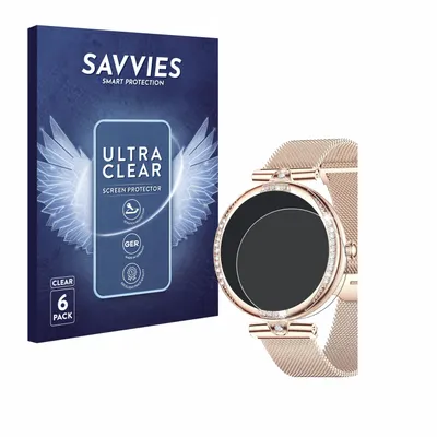 Produktbild von 6x Für Shepatio Smartwatch 1.19" Schutzfolie Savvies Displayschutz Display Schutz Folie Klar Transparent