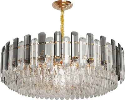 WISFOR závesné svetlo Crystal Round, 60 cm LED závesné svetlo, výškovo nastaviteľné stmievateľné klasické dekoratívne stropné svetlo do obývačky, jedálne, otvorenej kuchyne, chodby, spálne [energetická trieda A++]