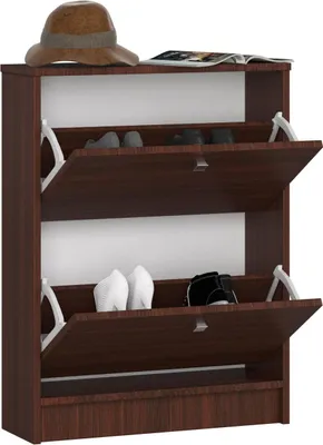 Immagine prodotto di Scarpiera da 60 cm con 2 ante ribaltabili, cassettiera da ingresso alta 80 cm e profonda 20 cm