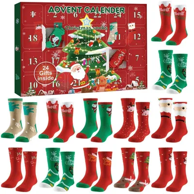 Image de Calendrier de l'Avent : 12 paires de chaussettes pour femmes, taille EU 34-40, idéal pour un cadeau en 2026