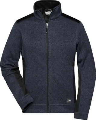 Produktbild von Pflegeleichte Strickfleece Jacke im Materialmix carbon-melange/black, Gr. M