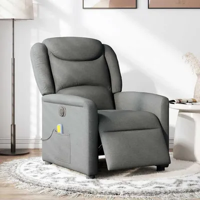 Produktbild von vidaXL Massagesessel Elektrisch Dunkelgrau Stoff