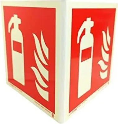 Produktbild von notlok Safety Work - 1x - Brandschutzschild - Feuerlöscher - 3D - 15x15cm | PVC Nasenschild + Schaumstoffklebeband | Feuerlöscher Schild Nachleuchtend