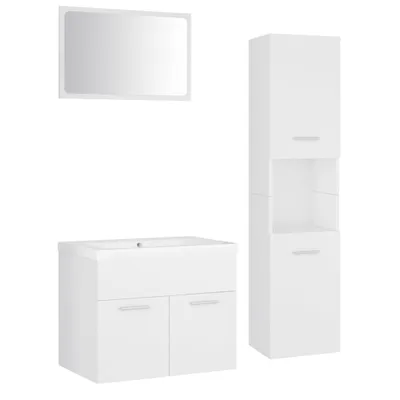 Produktbild von vidaXL Badmöbel-Set Weiß Holzwerkstoff