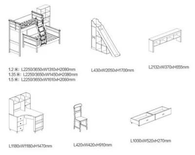 Produktbild von Kinderbett Weißes Etagenbett aus Holz Doppelstockbett Stockbett Jugendbett