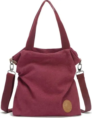 Image de Femme Canvas Sac à bandoulière Crossover Bag - Grande capacité, Portable, Léger - Bleu