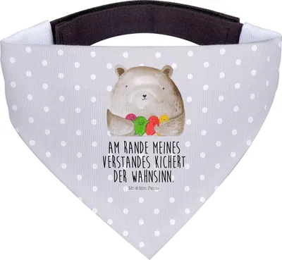 Produktbild von Mr. & Mrs. Panda Tuch Bär Gefühl - Grau Pastell - Geschenk, Durchgedreht, Teddy, Hunde Halstuch, Hund, Verrückt, Hunde-Halstuch, Hundehalstuch, Wahnsinn