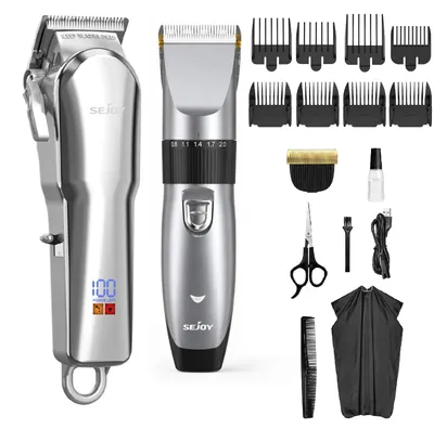 Productafbeelding van Haar- en baardtrimmer - Professionele set - Oplaadbaar - USB-C - Roestvrijstalen messen - Snijlengte tot 0,5 mm - IPX7 waterdicht - LED-display