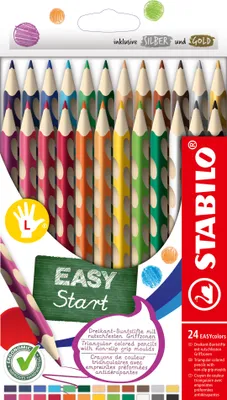 Produktbild von Ergonomischer Buntstift für Linkshänder - STABILO EASYcolors - 24er Pack - mit 24 verschiedenen Farben