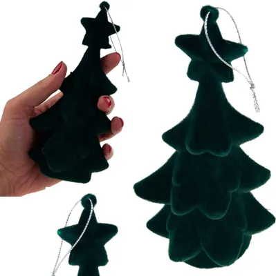 Immagine prodotto di Albero di Natale verde figurina ciondolo palla di peluche floccata