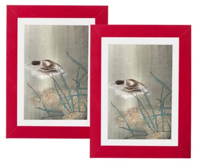 Fotorahmen 20x15 cm Rot, 2er-Set, Holz, rustikal, für Tisch & Wand