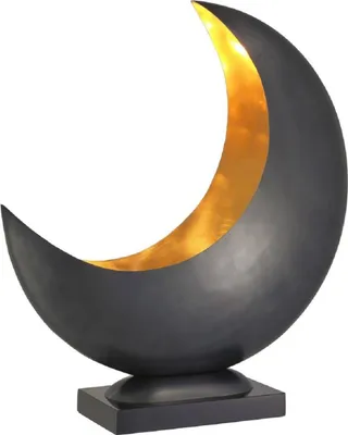 Produktbild von Casa Padrino Designer Tischleuchte Anthrazitgrau / Messingfarben 48 x H. 53 cm - Moderne Tischlampe mit Granitsockel - Wohnzimmer Lampe