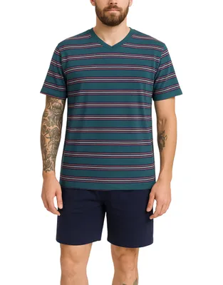 Produktbild von KB Herren Schlafanzug kurz Pyjama Shorty T-Shirt 100% Baumwolle Größe XL