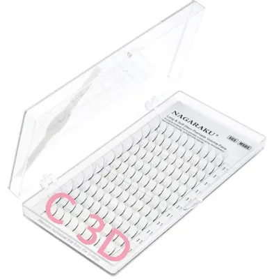Zdjęcie produktu dla Rzęsy NAGARAKU gotowe KĘPKI 3D 120szt. C 0.07 11mm