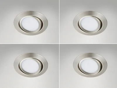 Produktbild von LED Einbaustrahler Decke 4er Set rund schwenkbar Nickel matt 5W Deckenleuchten