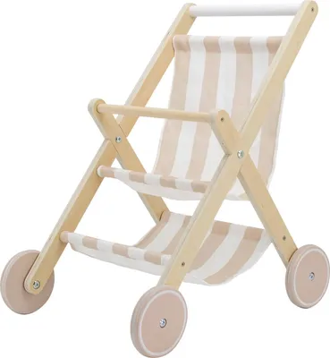 Produktbild von Tryco Holzpuppenwagen - Spielzeug Puppenwagen mit Korb - Rollenspiel