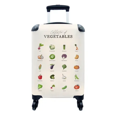 Produktbild von MuchoWow® Koffer Handgepäck Trolley Rollkoffer Kleine Reisekoffer mit 4 Rollen - Küche - Lebensmittel - Gemüse - Cabin Size < 55x40x23 cm & 55x40x20 cm - Fotokoffer - Kabinenkoffer - Boardgepäck - Reise-Box - Reisekoffer - Reisegepäck - Koffer mit Bild - Trolley für Kinder