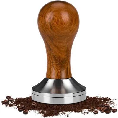 Espressostamper 51 mm, Edelstahl 304, Holzgriff