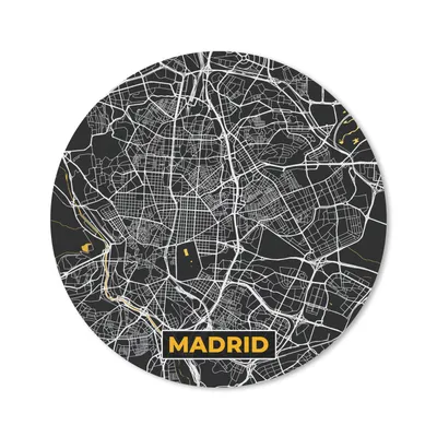 Produktbild von MuchoWow® Mauspad Mousepad Madrid - Gold - Stadtplan - Karte 50x50 cm - Mousepads - Maus Mat - Pad - Mausunterlage - Vinyl