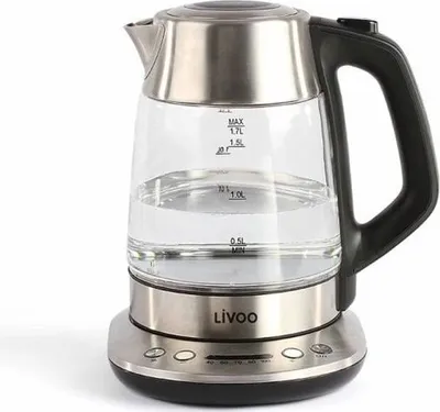 Immagine prodotto di Bollitore elettrico LIVOO DOD165, 2200 W, 1,7 L, temperatura variabile, vetro, grigio