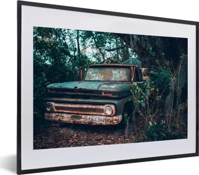 Produktbild von MuchoWow® MuchoWow® Gerahmtes Poster Oldtimer - Auto - Florida 40x30 cm - Poster mit zchwarzem Bilderrahmen - Bilderrahmen - Poster im Rahmen