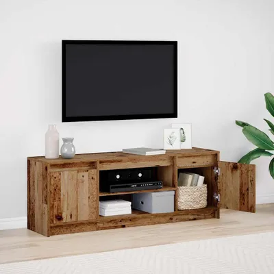 Image de Meuble TV exclusif - Dimensions : 139,5 x 34 x 50 cm - Bois imitation bois, couleur marron