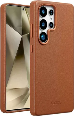 Productafbeelding van Accezz MagSafe Leather Backcover voor de Samsung Galaxy S25 Ultra - Sienna Brown