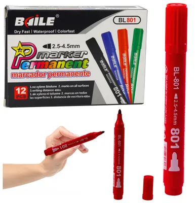 Produktbild von Permanentmarker, wasserfest, rot, 2,5–4,5 mm
