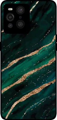 Produktbild von Smartphonica Handyhülle passend für Oppo Find X3 Pro mit  marmordruck - TPU Rückseite Fall Marmor Design - Grün Gold