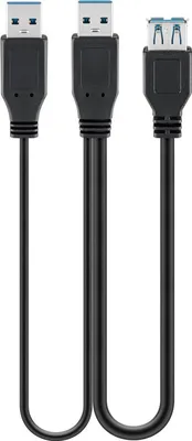 Immagine prodotto di goobay Cavo USB 3.0 Dual Power SuperSpeed nero 0,3 m