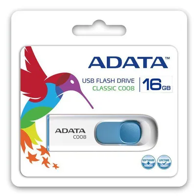 Produktbild von Adata ADATA C008 USB-Flash-Laufwerk 16 GB USB Typ-A 2.0 Blau, Weiß