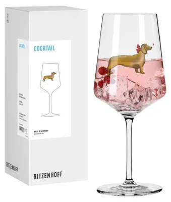 Produktbild von Ritzenhoff Tierisch Glücklich Cocktailglas 544 ml Dackel Ramona Richter