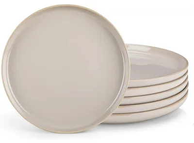Productafbeelding van Serviesbordenset, 6 stuks, 26 cm, steengoed, serviesbordenset, zachtbeige